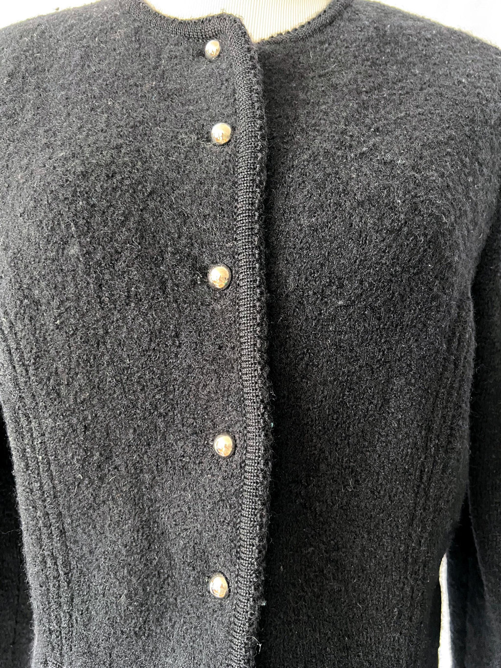 vintage boiled wool cardigan / carroll reed / medium