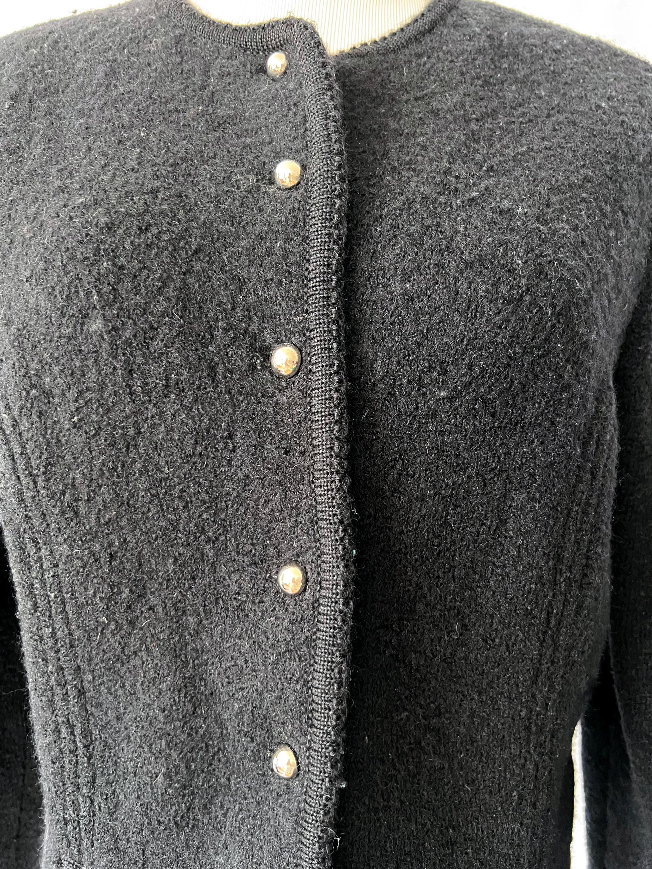 vintage boiled wool cardigan / carroll reed / medium