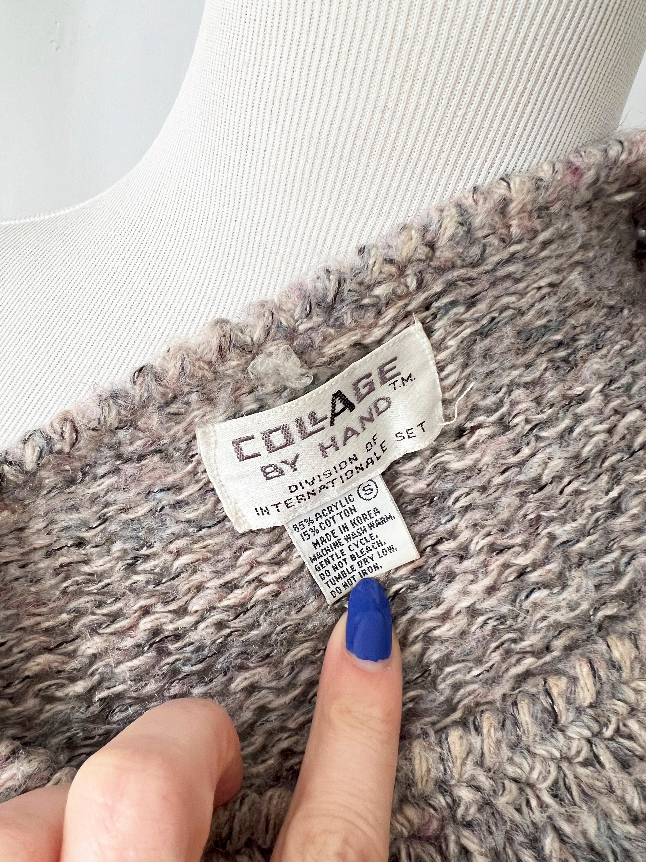 Vintage 80s Zig Zag Knit Sweater: Collage by Hand, Small