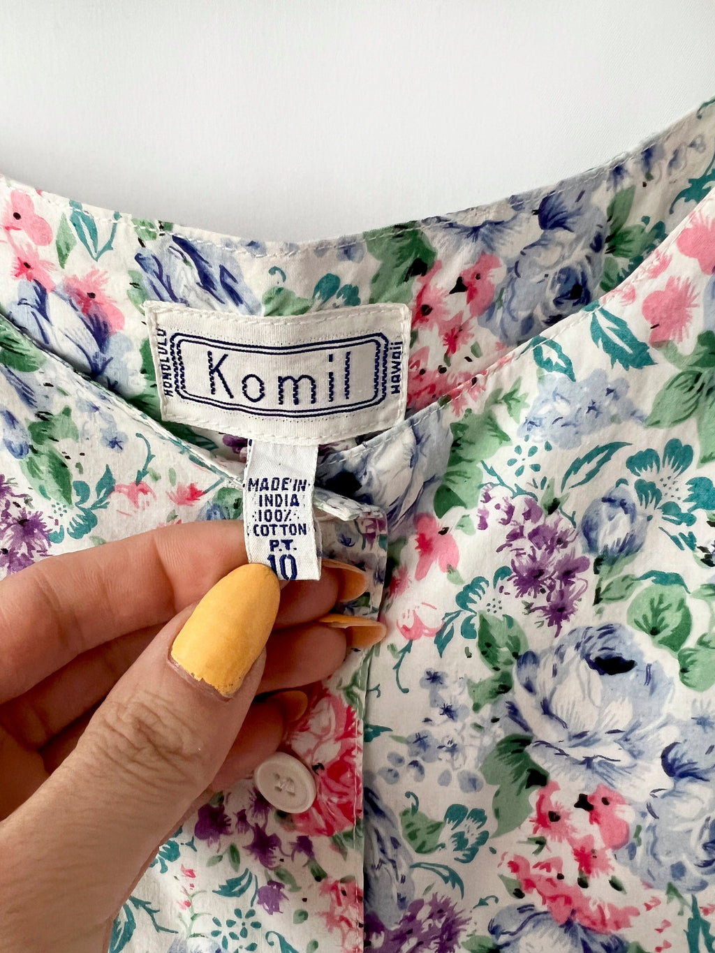 Floral Jumpsuit 1980s Romper One Piece Komil Small