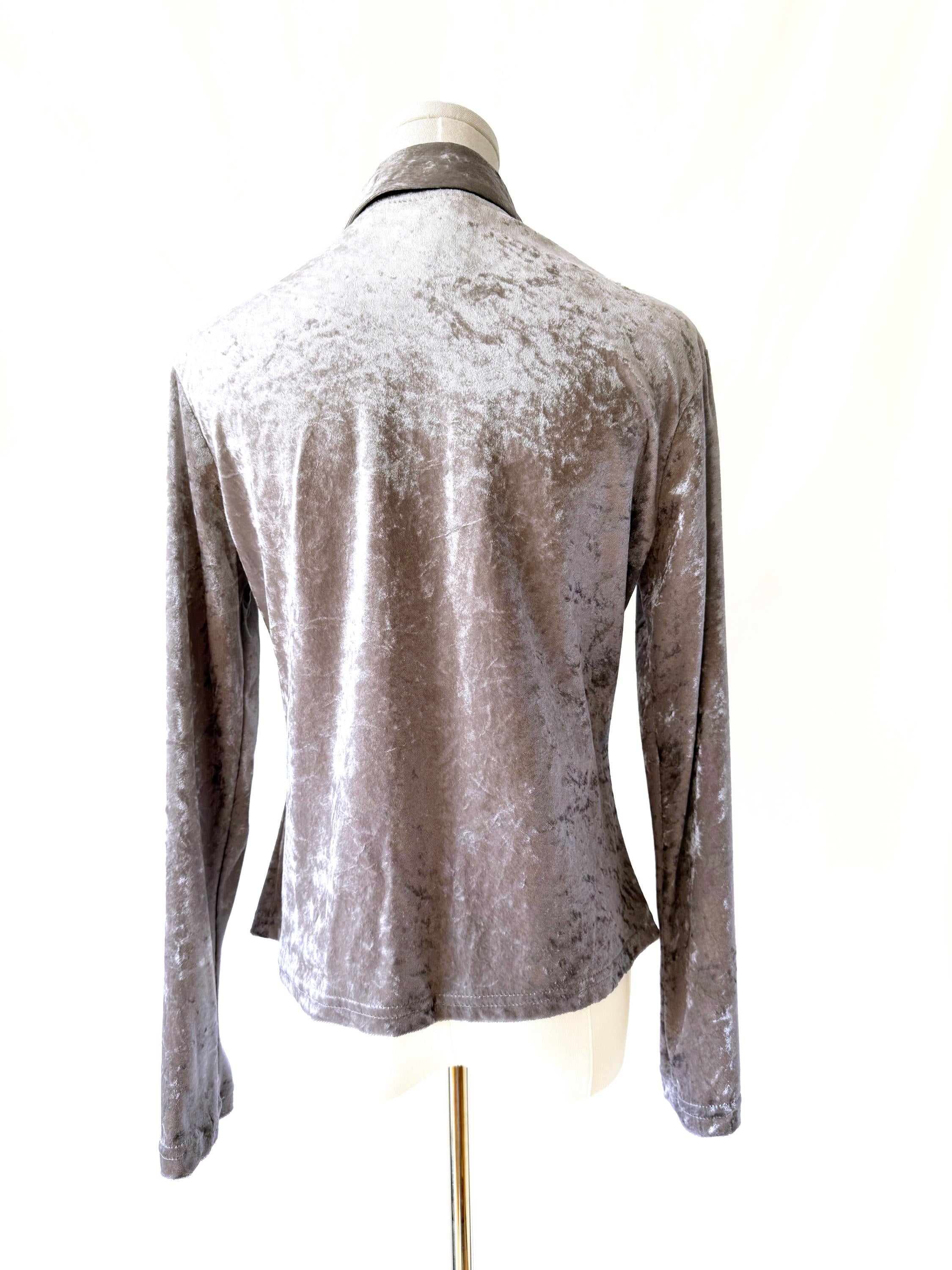 Anxiety Vintage 1990s crushed velvet shirt Medium