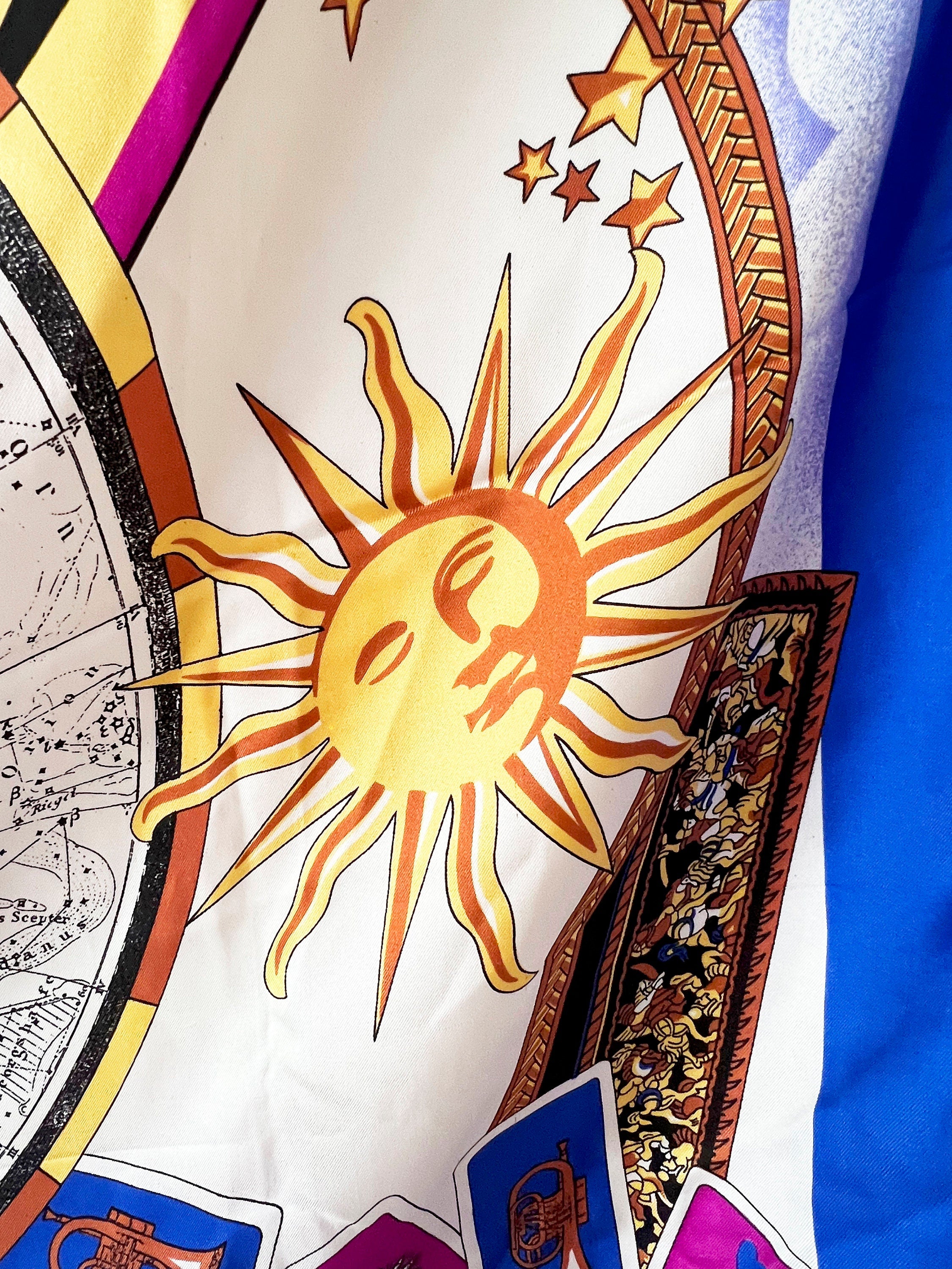 suns signs astrology  silk scarf large square / sun sign zodiac / neiman marcus