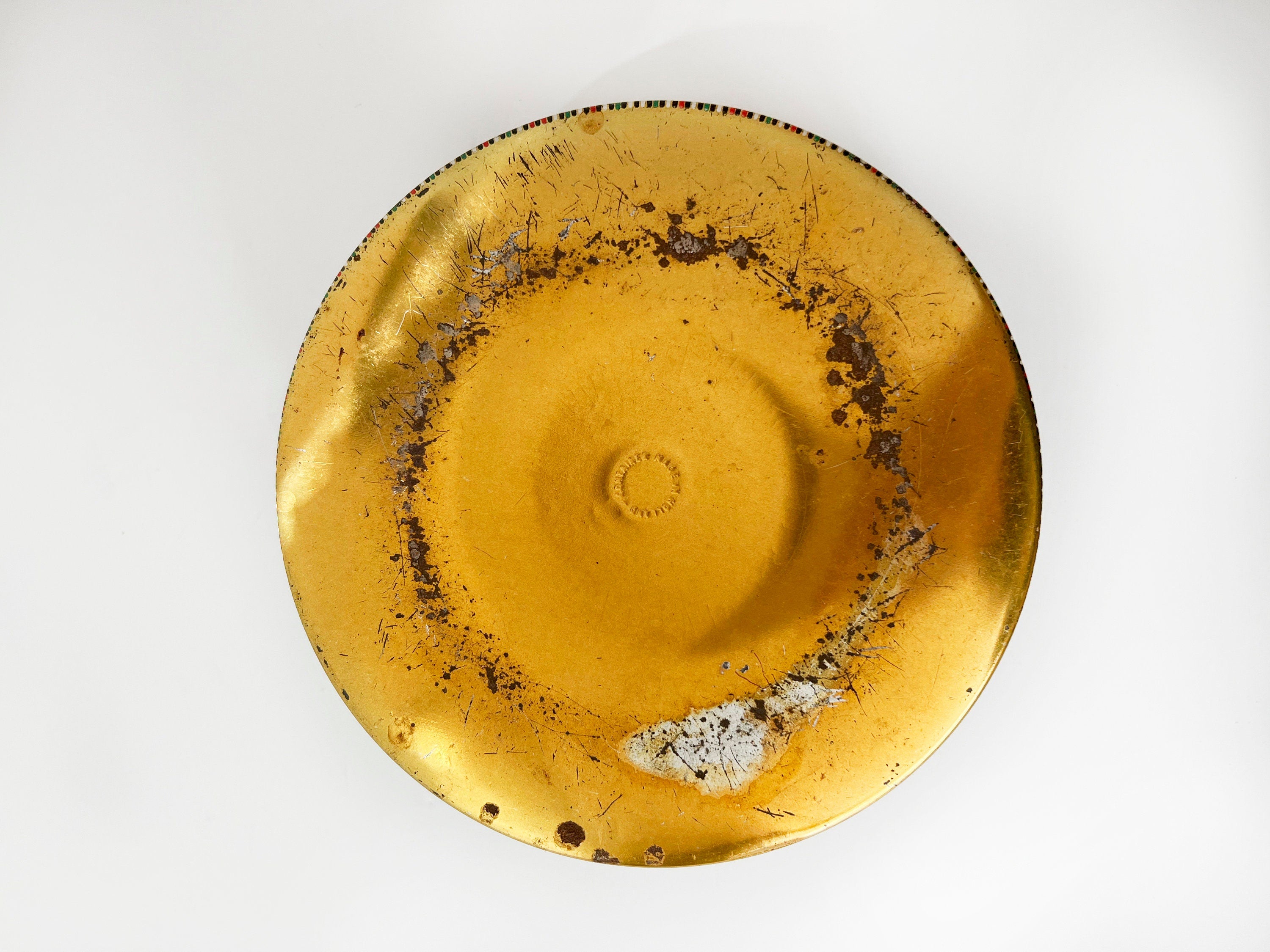 Vintage Dutch Floral Tin Box: Stamped Metal Container, Made in Holland