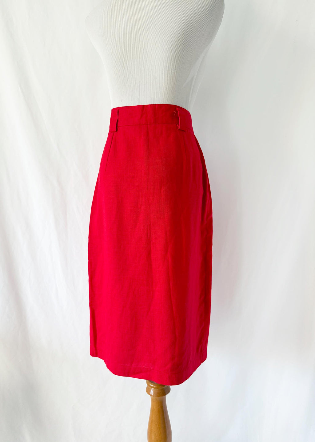 Draped Red Linen Skirt Jones New York Size 6