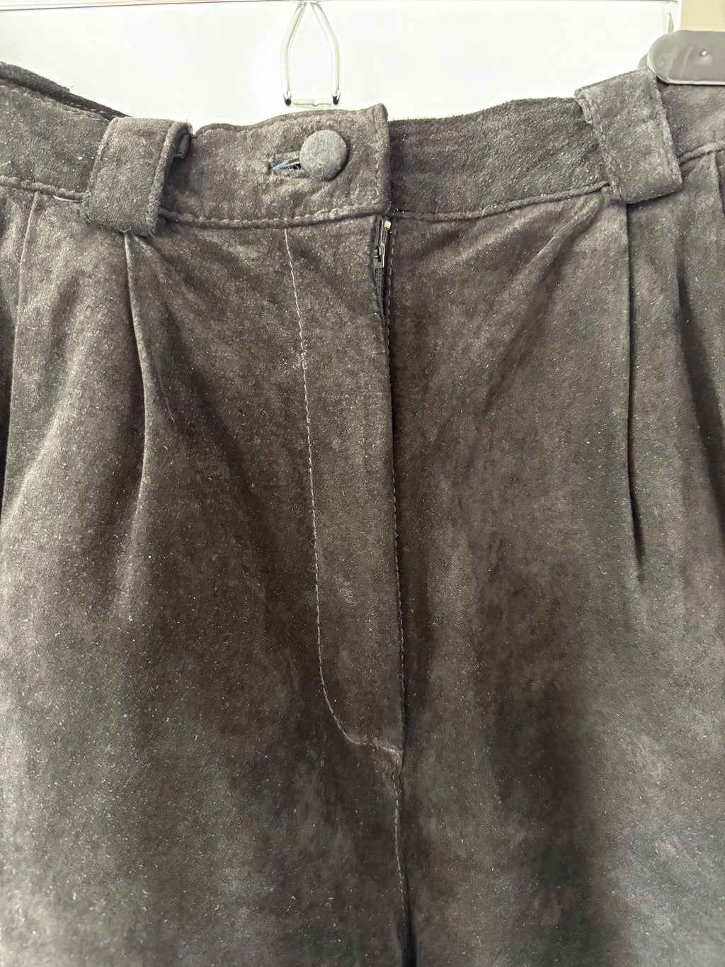 High Waist Black Suede Shorts Medium