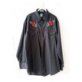 Vintage Embroidered Rose Western Shirt - Rock Creek Ranch XL