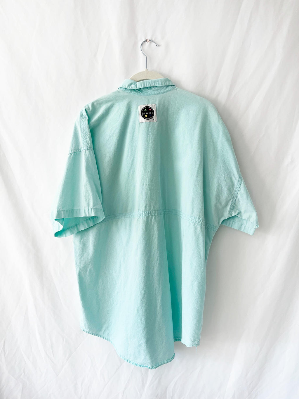 maui and sons 80s shirt sea foam green medium