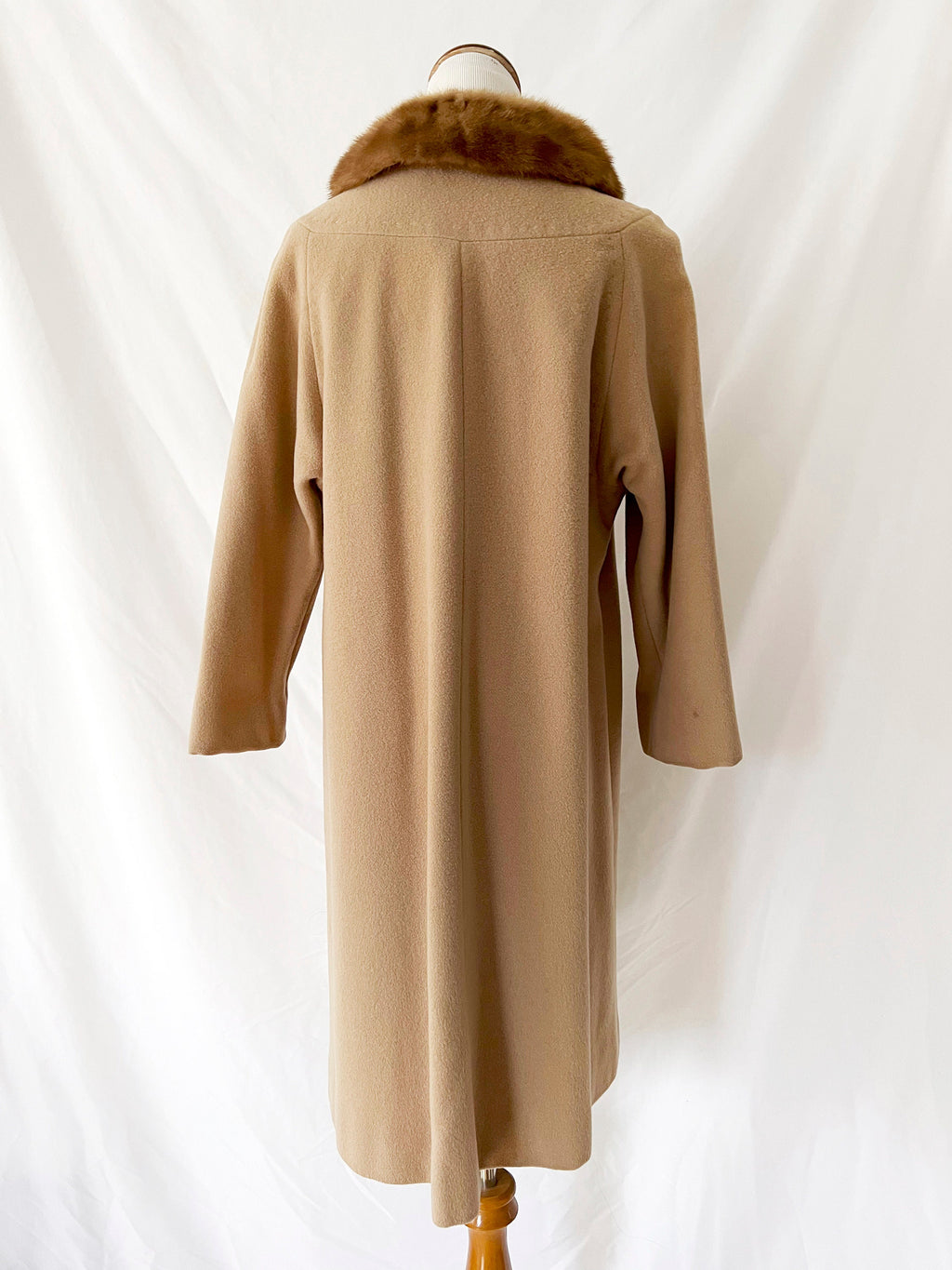 vintage 1960s cashmere and fur coat medium