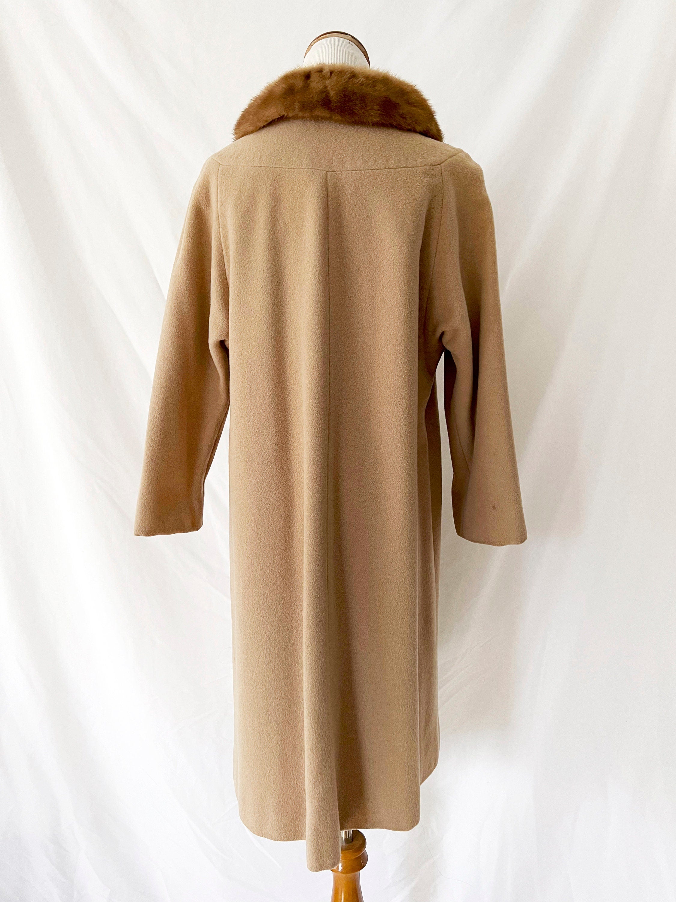 vintage 1960s cashmere and fur coat medium