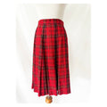1990s pleated red plaid skirt size 6