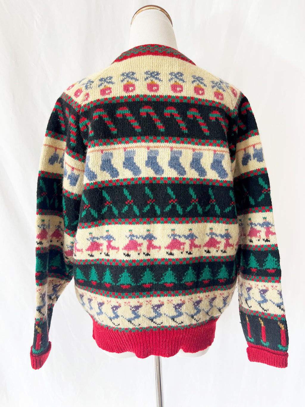 susan bristol holiday fair isle wool sweater medium