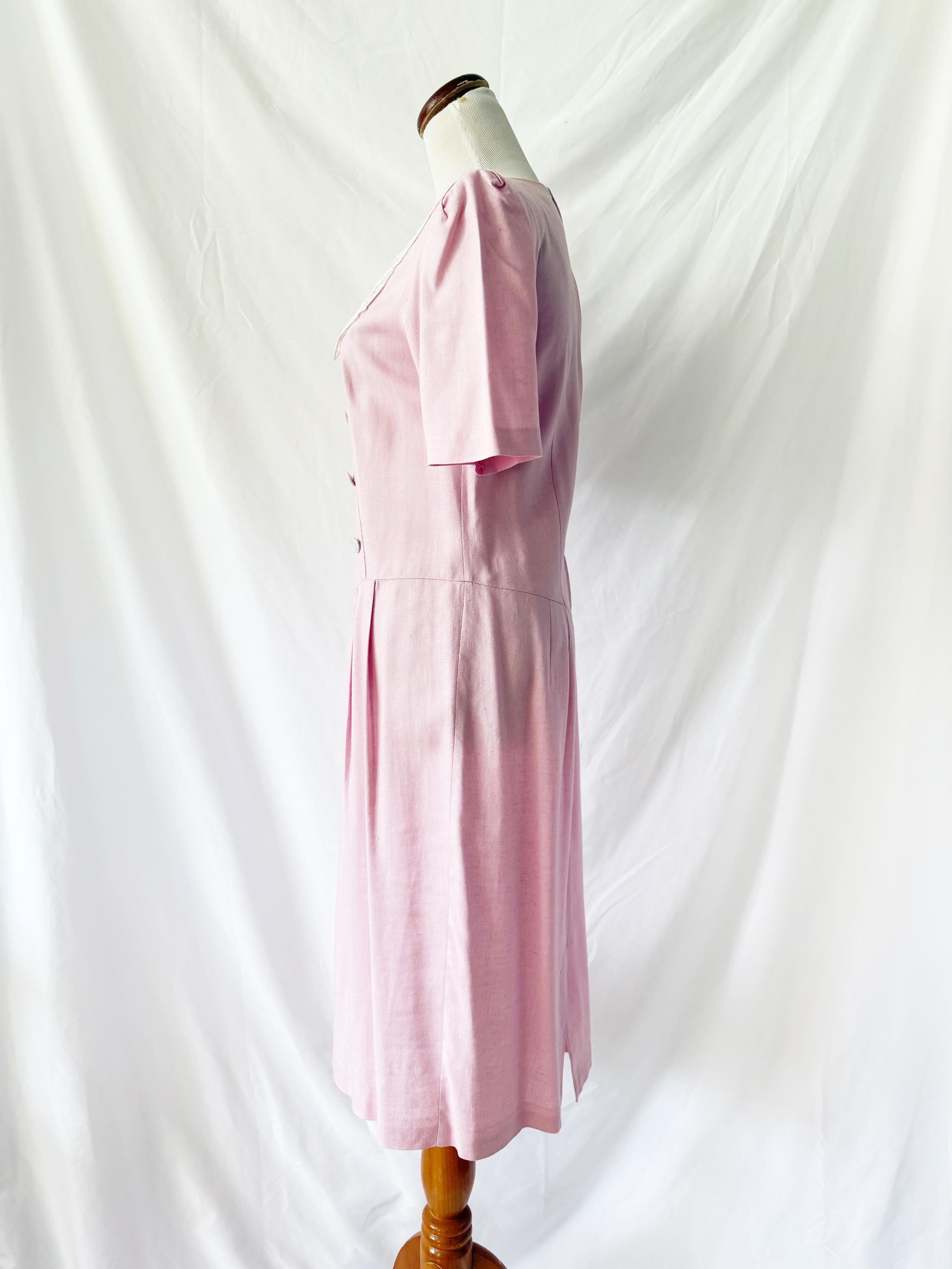 vintage 1980s pink french dress jane schaffhausen for belle france size 10