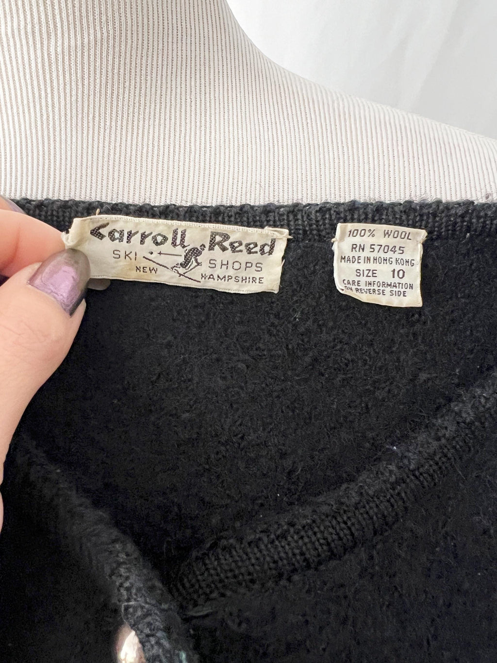 vintage boiled wool cardigan / carroll reed / medium