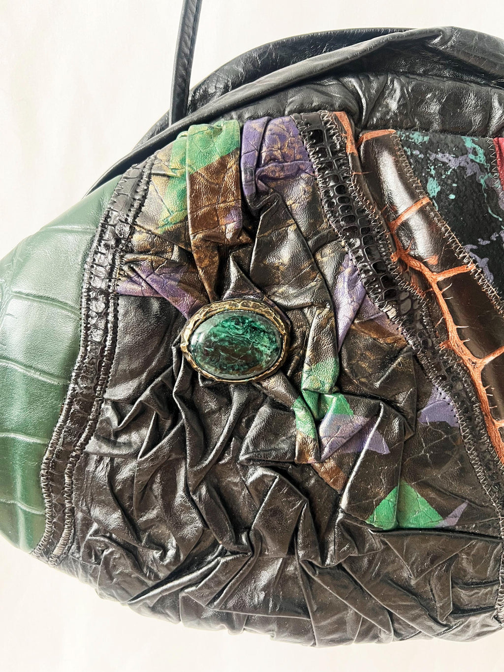 80s leather multicolored purse