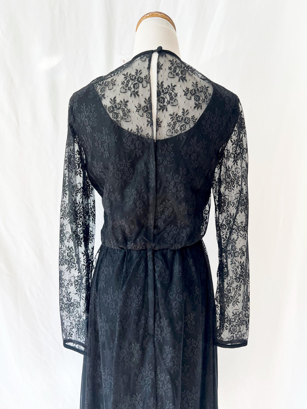 vintage 1980s black lace dress medium
