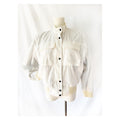 Vintage Lizwear Bomber sailing striped cotton Jacket W Shoulder Pads Sz M