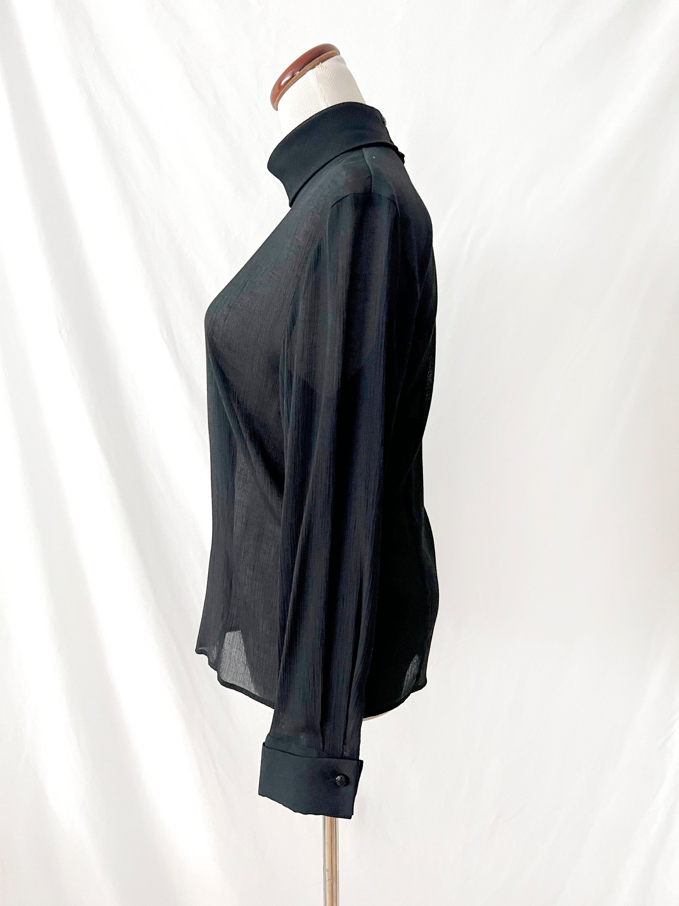 jones new york / vintage sheer black blouse /   size 6