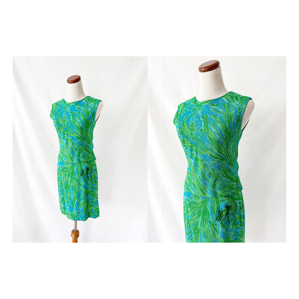 Vntg 60s Linen Skirt Dress Set / 2 piece / Neiman Marcus / Small