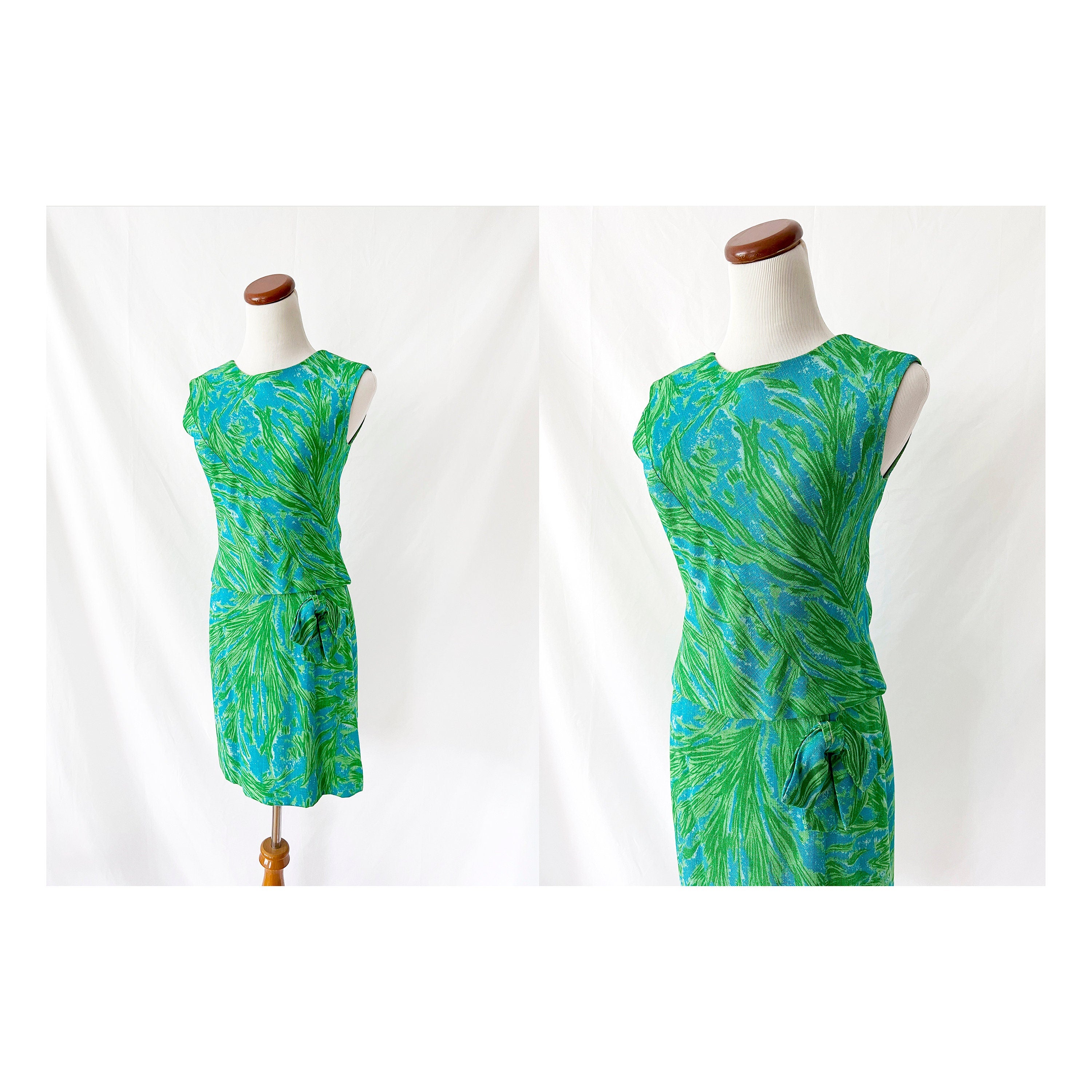 Vntg 60s Linen Skirt Dress Set / 2 piece / Neiman Marcus / Small