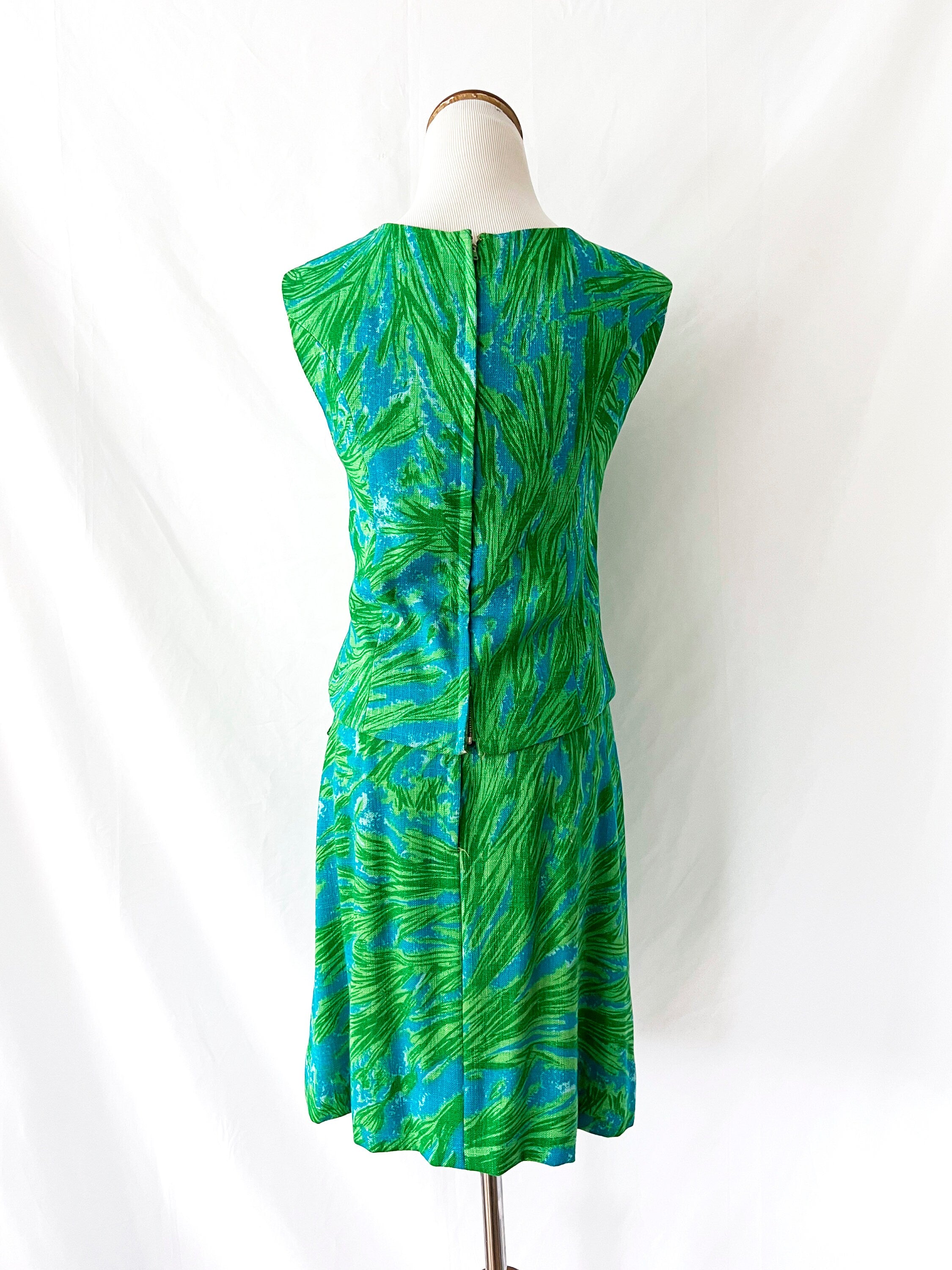 Vntg 60s Linen Skirt Dress Set / 2 piece / Neiman Marcus / Small