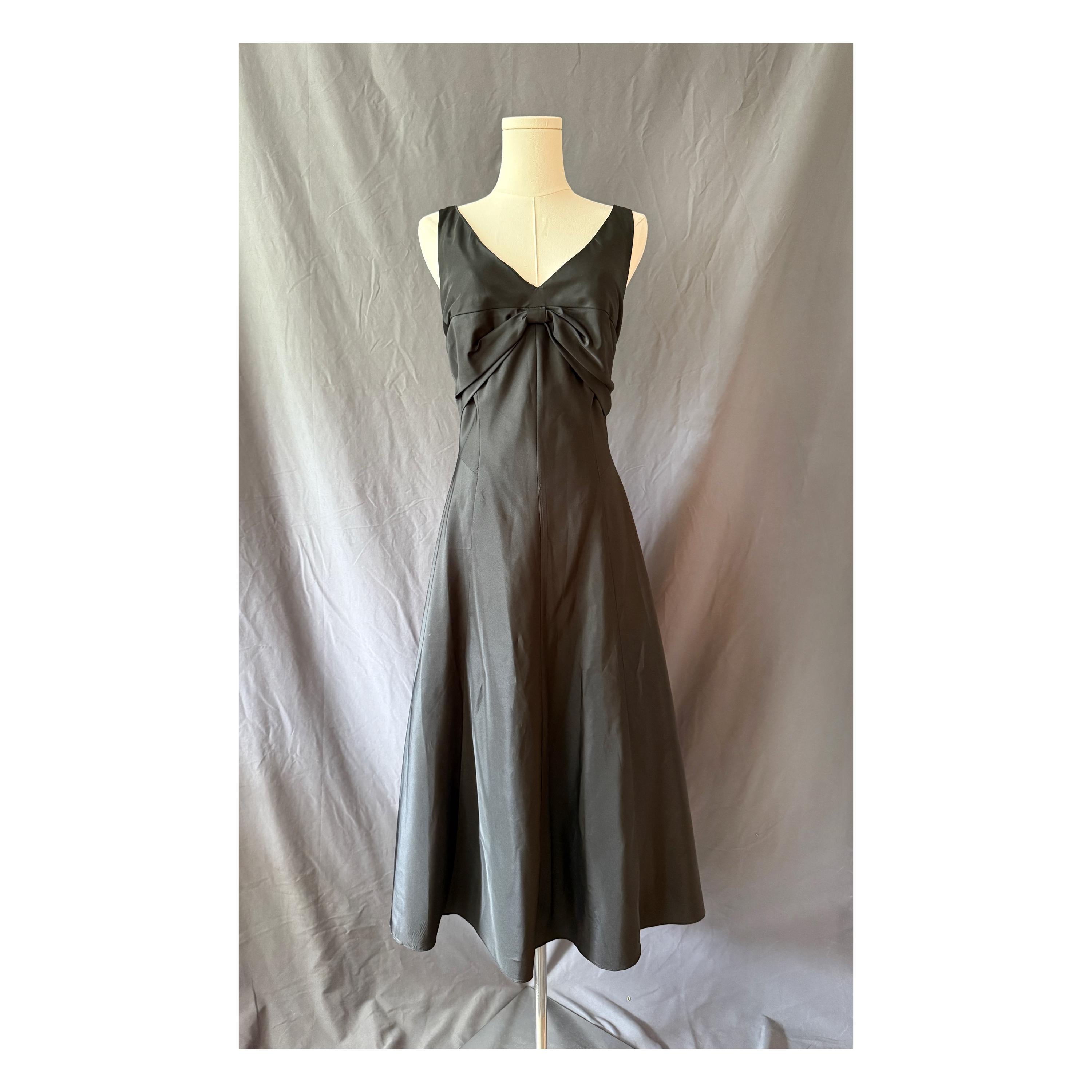 Princess Cut Vintage Black Dress  Big Bow at back Size 12