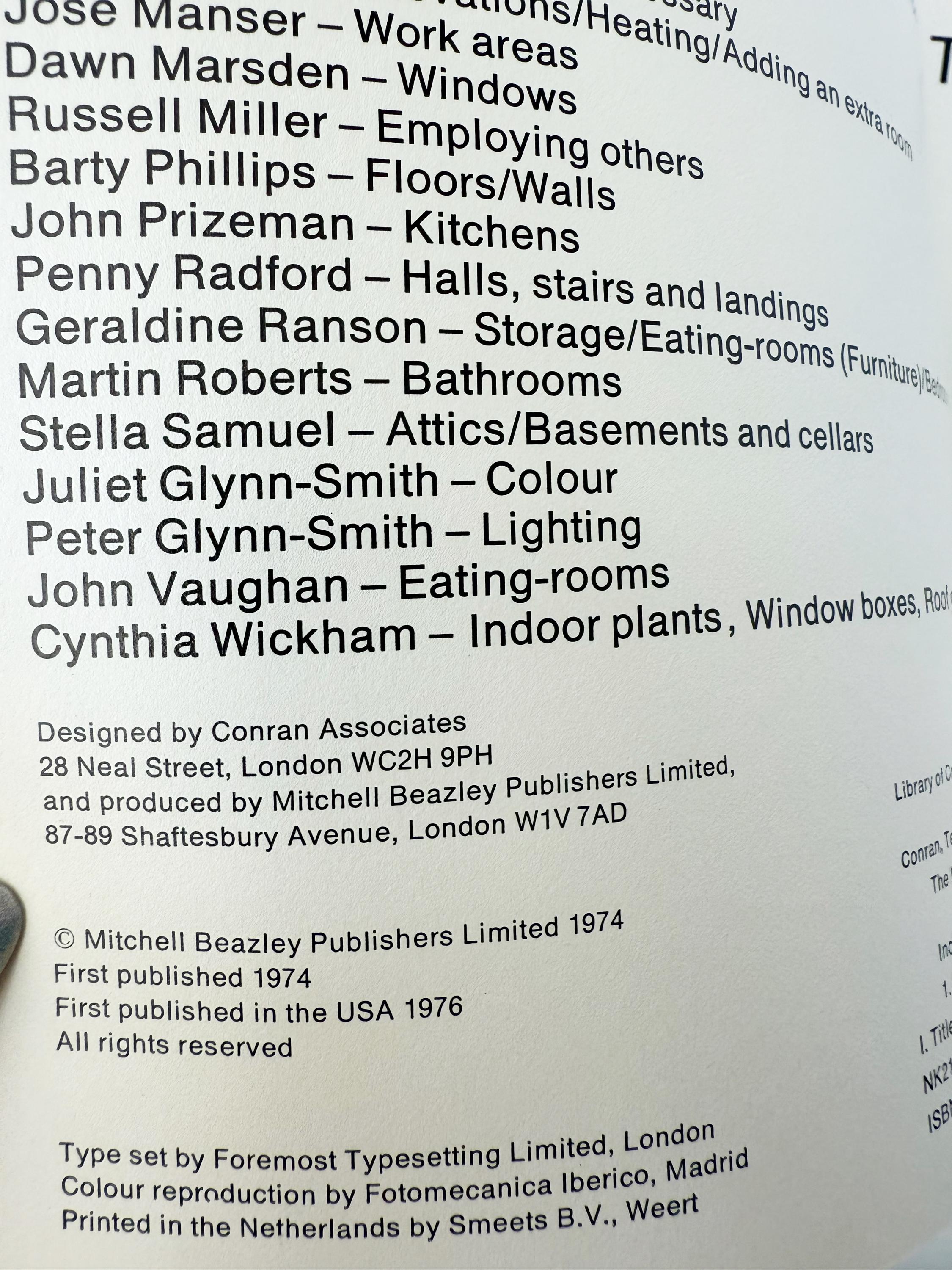 Vintage 1970s Terence Conran 'The House Book': Interior Design Reference