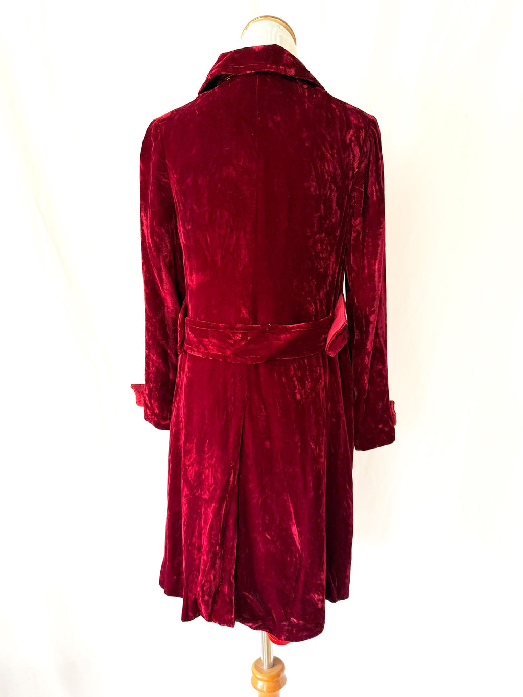 vintage red crushed velvet jacket small