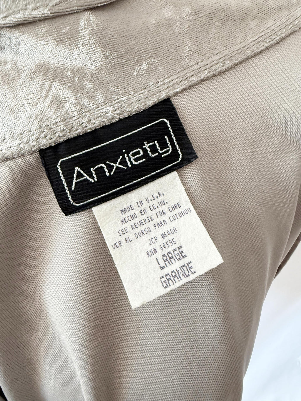 Anxiety Vintage 1990s crushed velvet shirt Medium