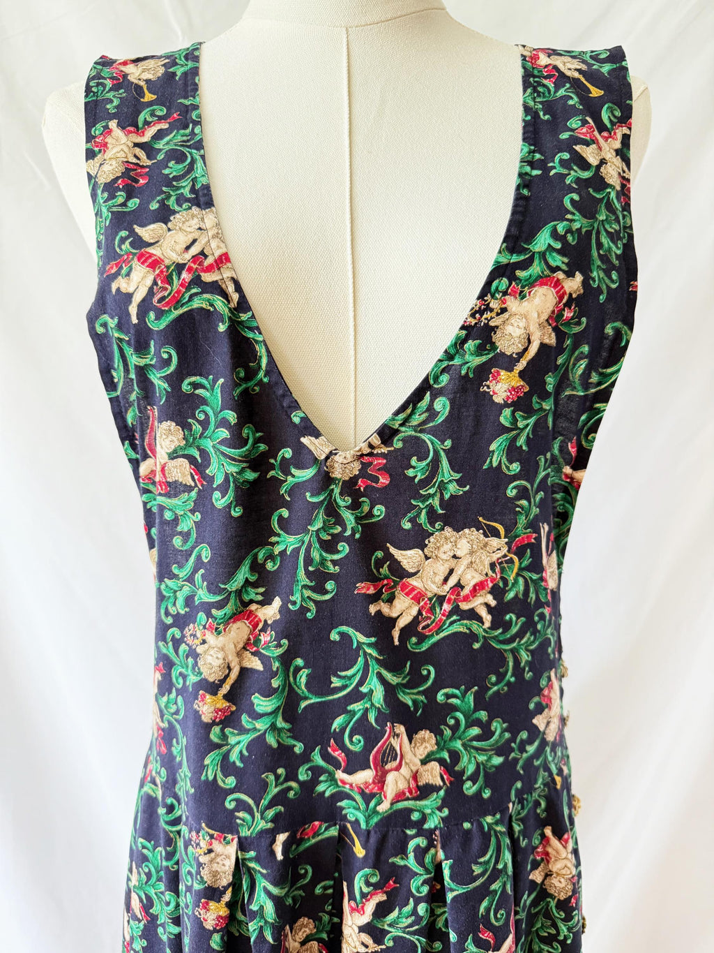 Vintage Pam's Closet Cherubs Angels  Jumper Dress Small