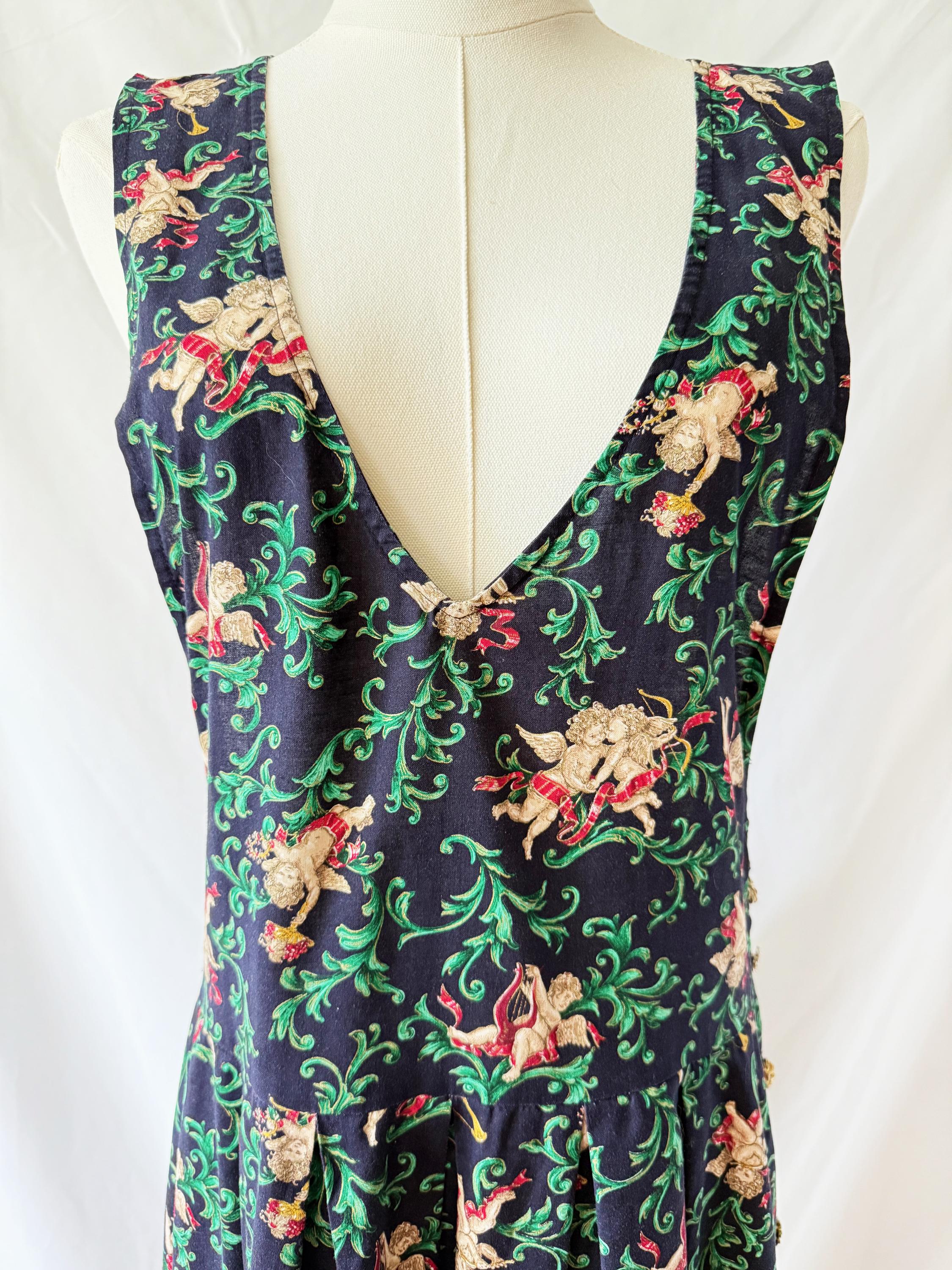 Vintage Pam's Closet Cherubs Angels  Jumper Dress Small