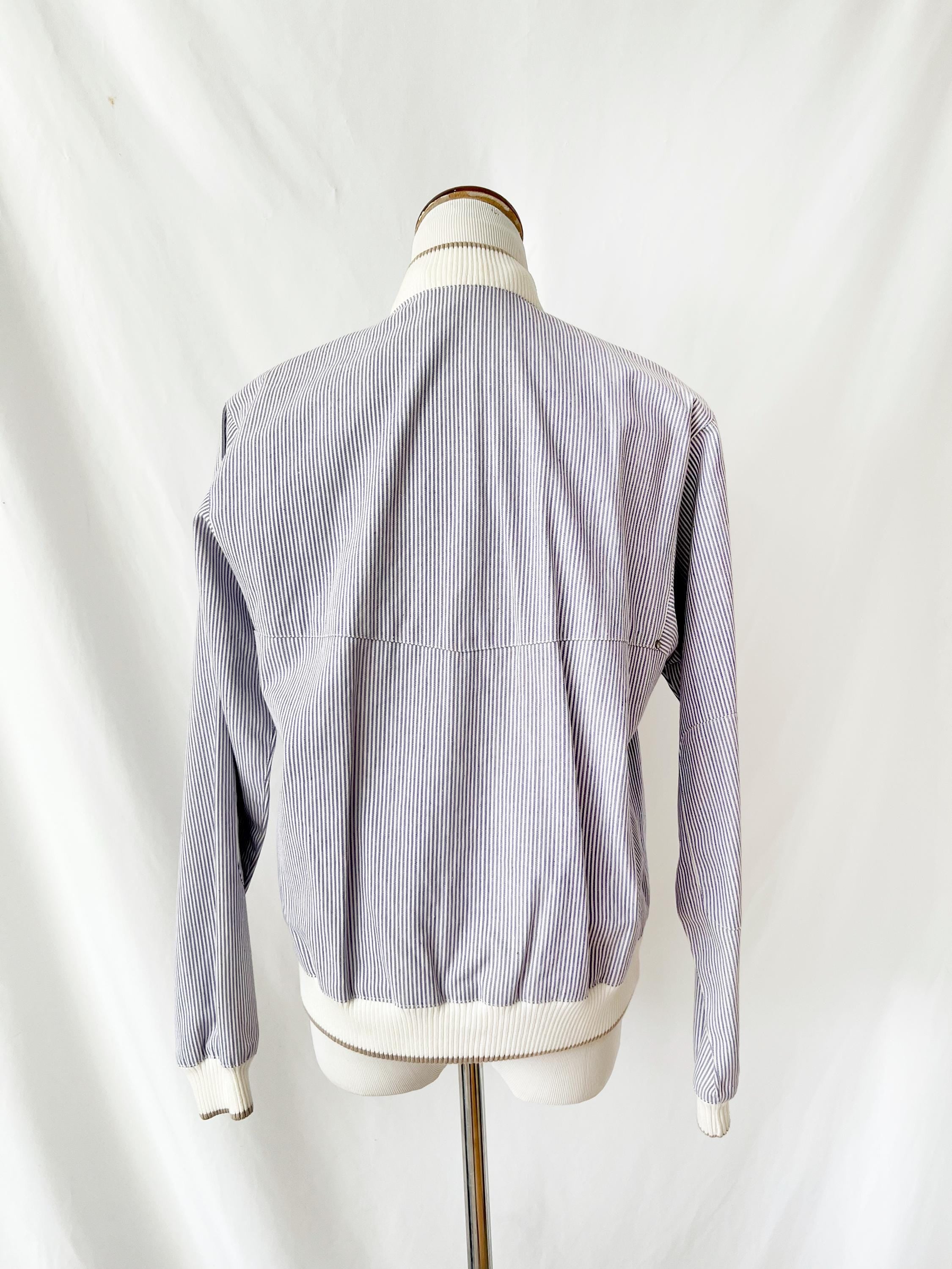 Vintage 80s HEAD Tennis Jacket: Pinstripe Varsity Style, Size Medium