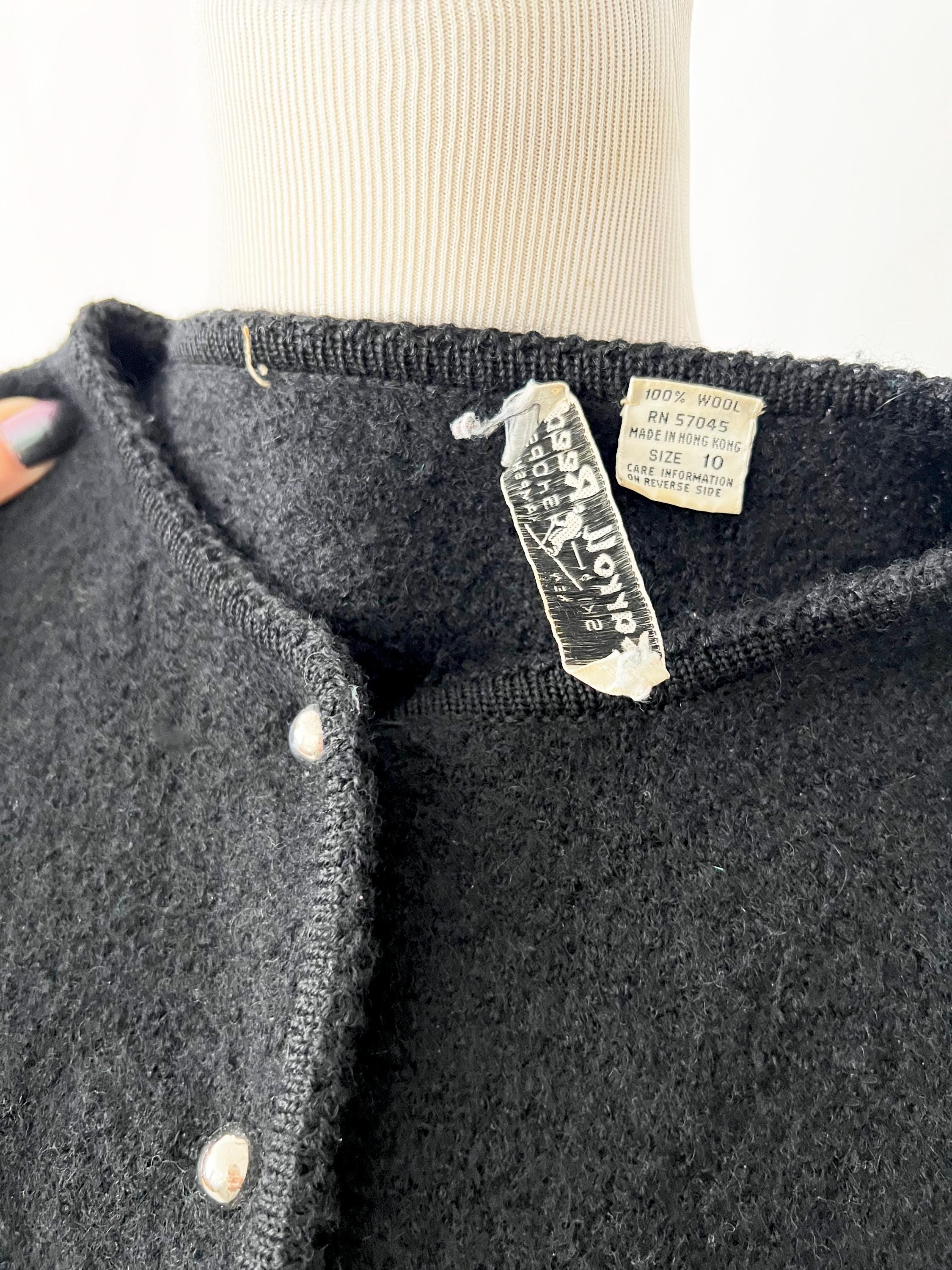 vintage boiled wool cardigan / carroll reed / medium