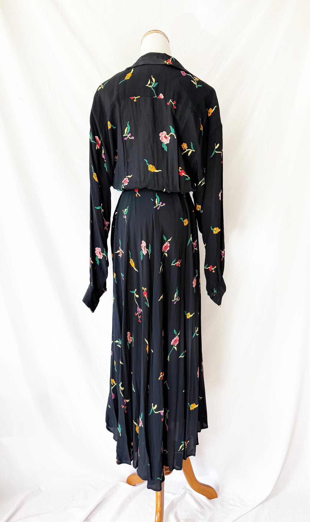 1980s Norma Kamali Floral Dress Size 4