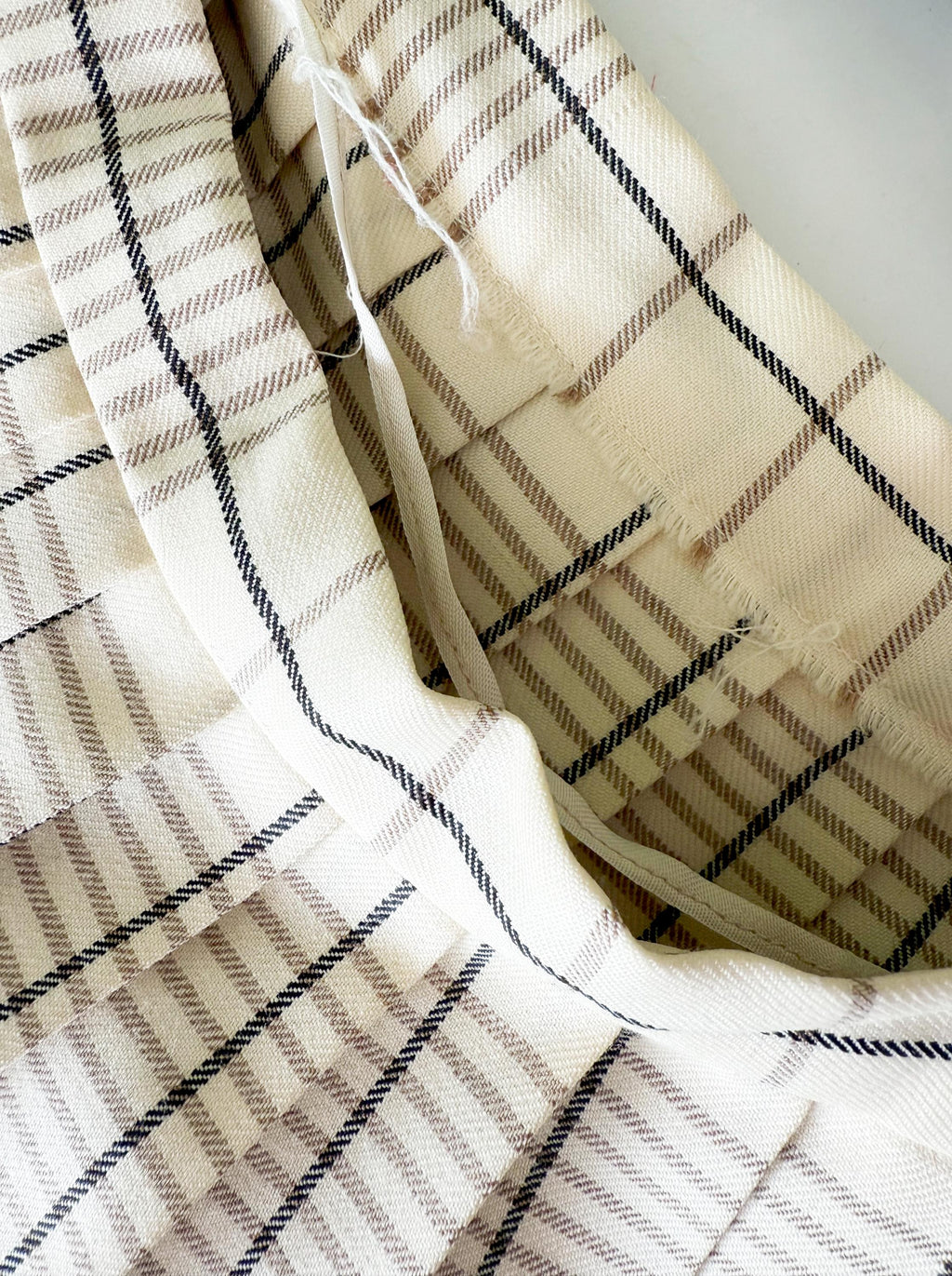 vintage white pleated skirt / wool plaid skirt / evan-picone / medium