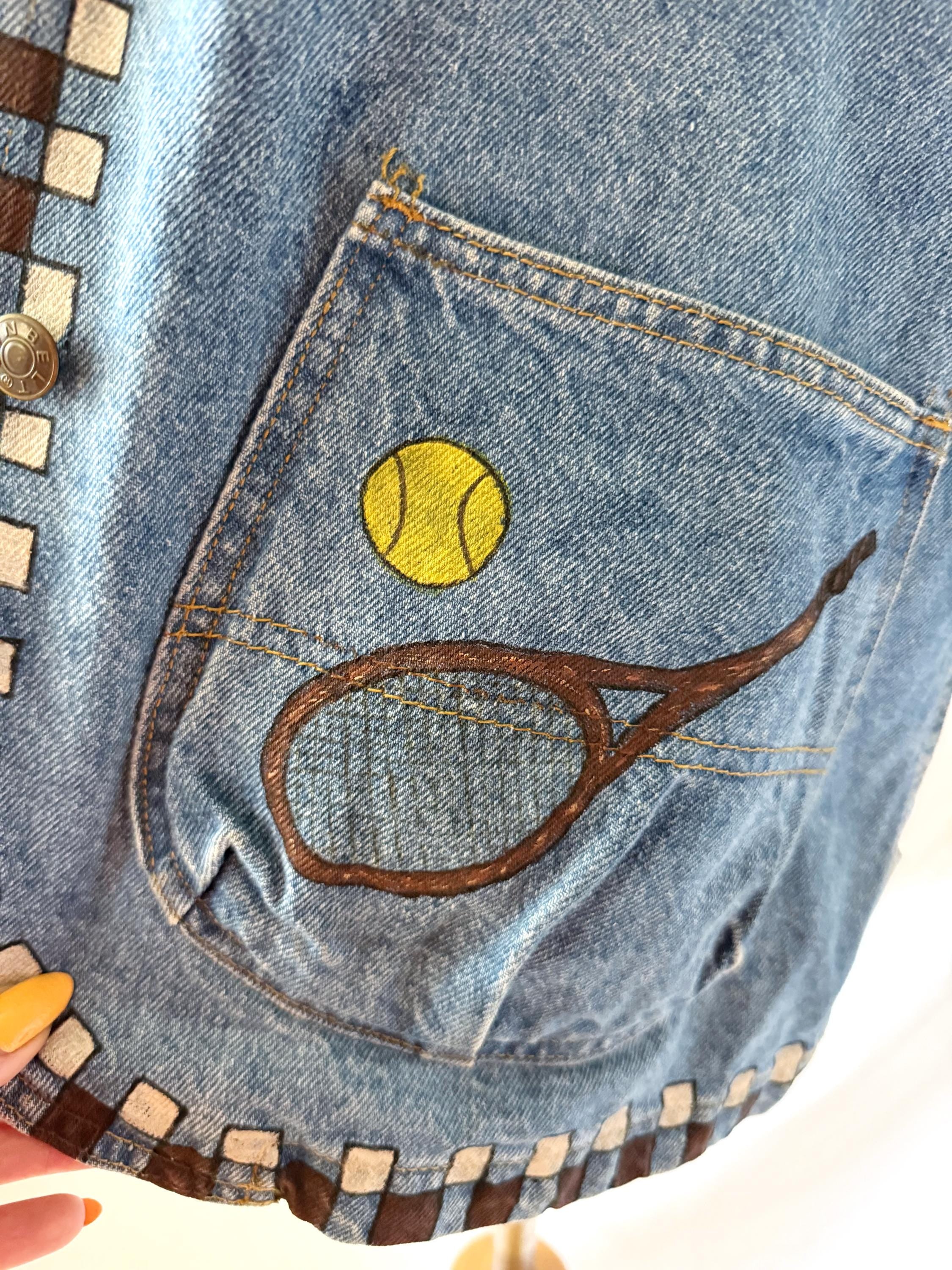 Handpainted Denim Chore Jacket Large