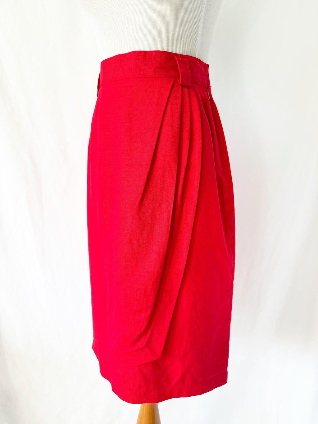 Draped Red Linen Skirt Jones New York Size 6