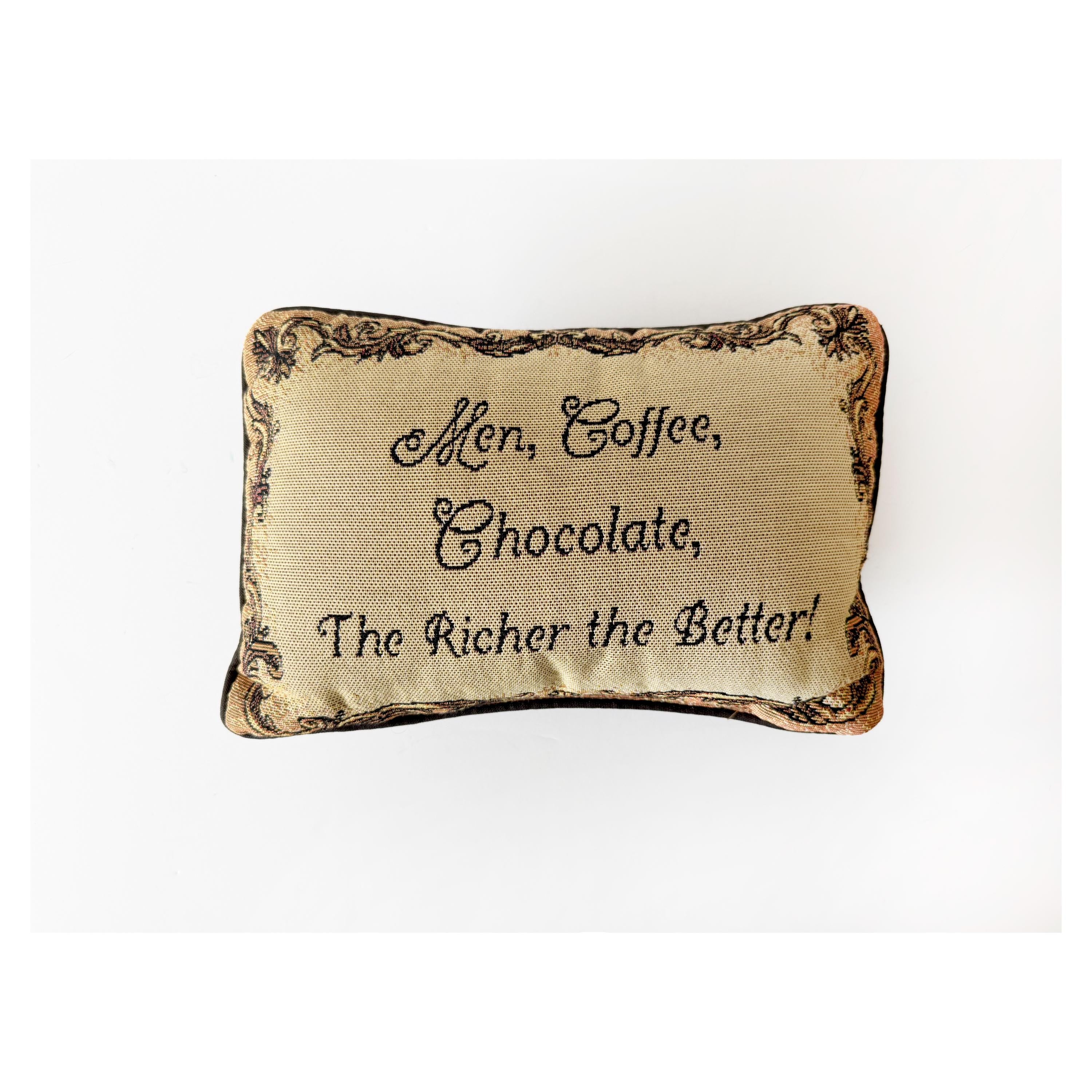 Men Coffee Chocolate The Richer the Better Throw Pillow