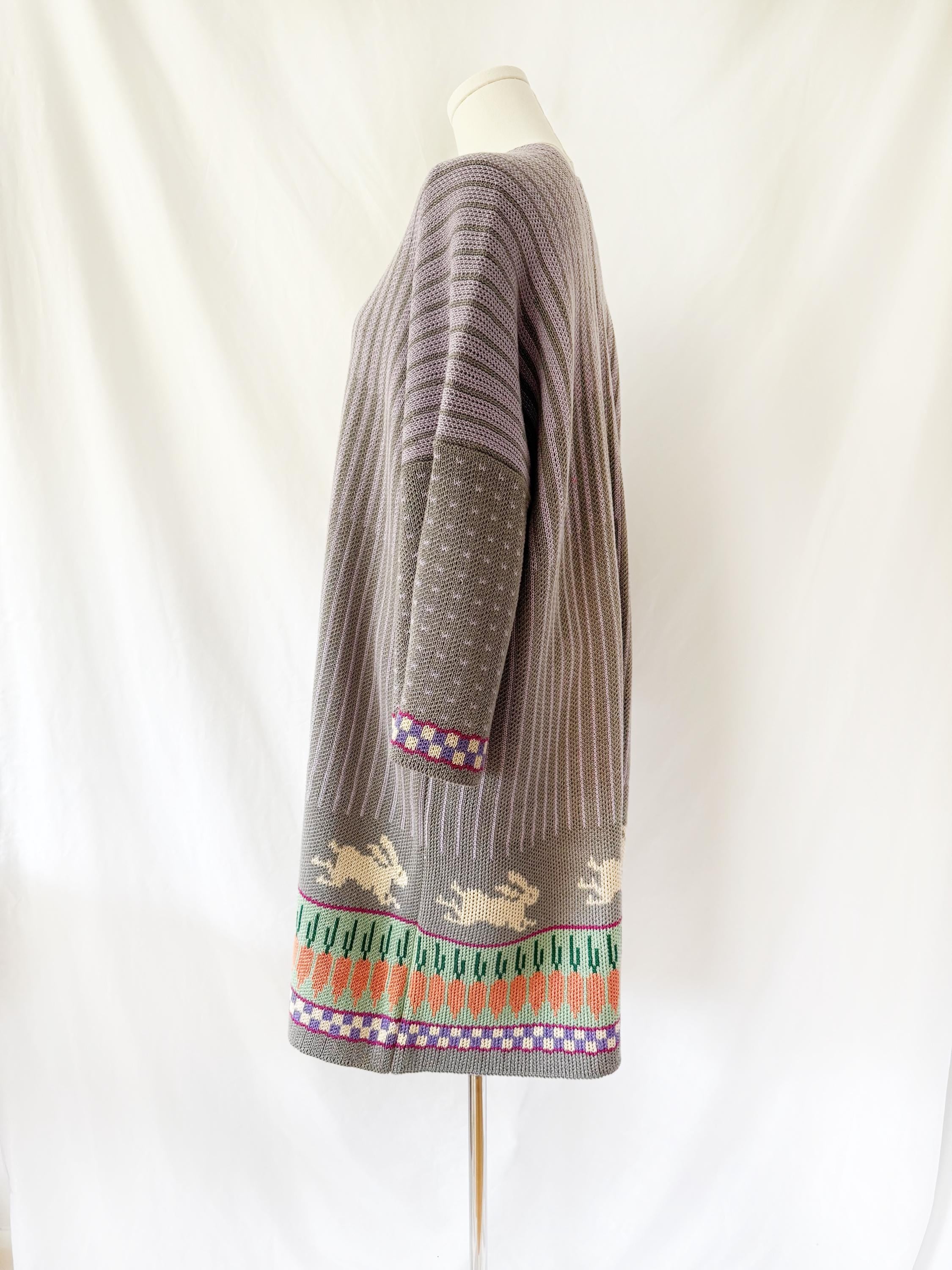 Summa Bunny Rabbit Knit Cardigan Duster  Medium / OS