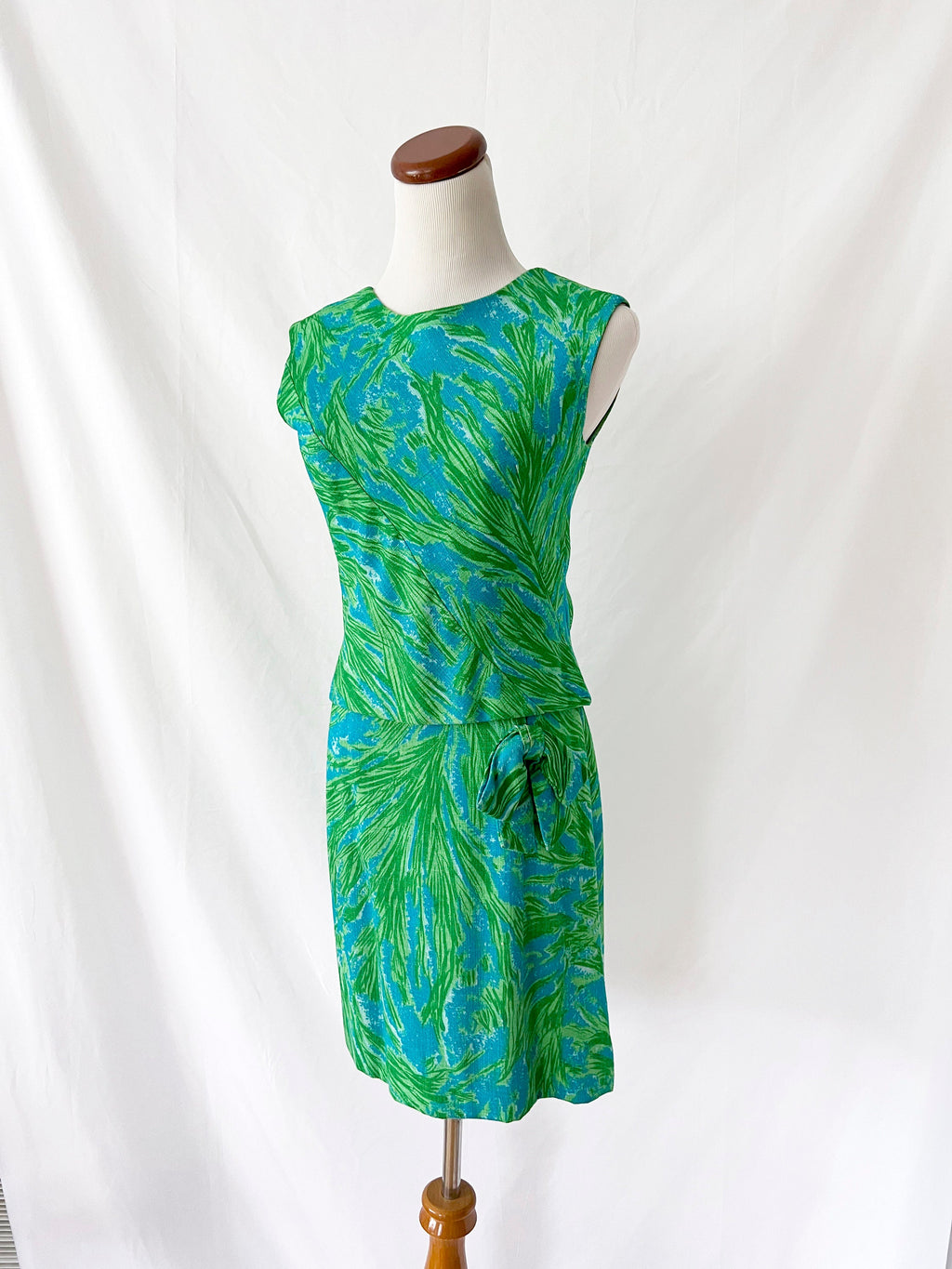 Vntg 60s Linen Skirt Dress Set / 2 piece / Neiman Marcus / Small