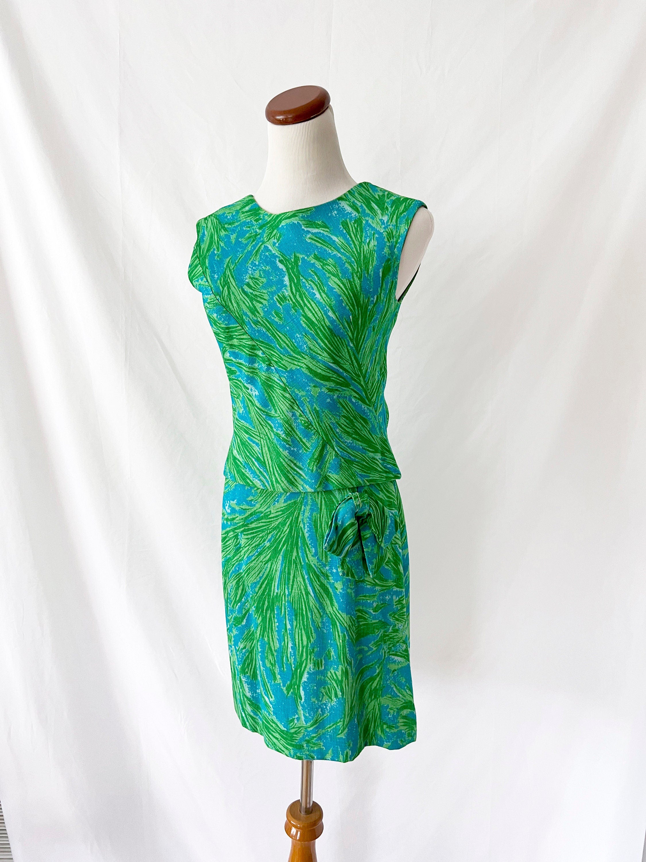 Vntg 60s Linen Skirt Dress Set / 2 piece / Neiman Marcus / Small