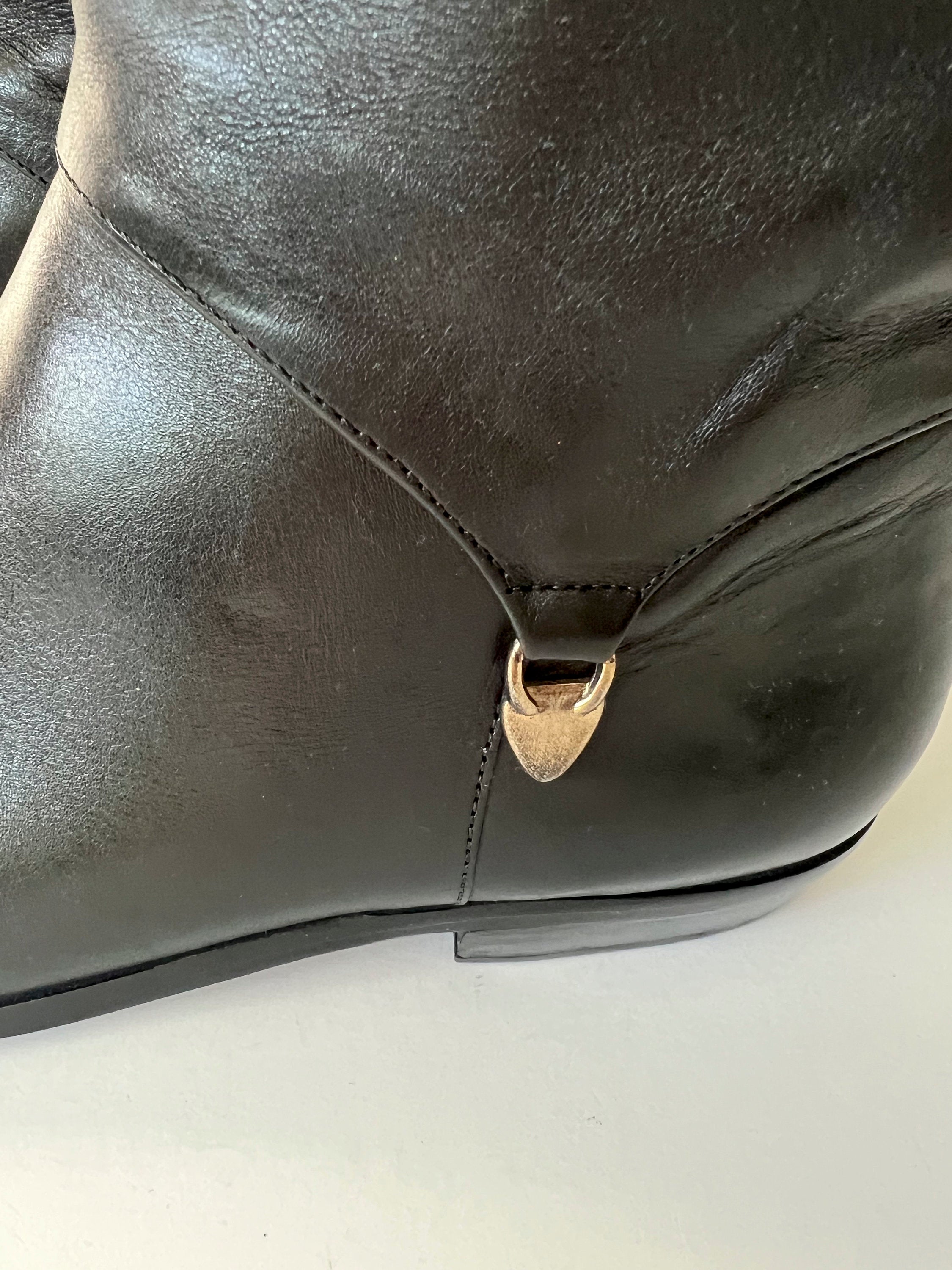 Vintage Nine West Black Leather Riding Boots - Size 7.5