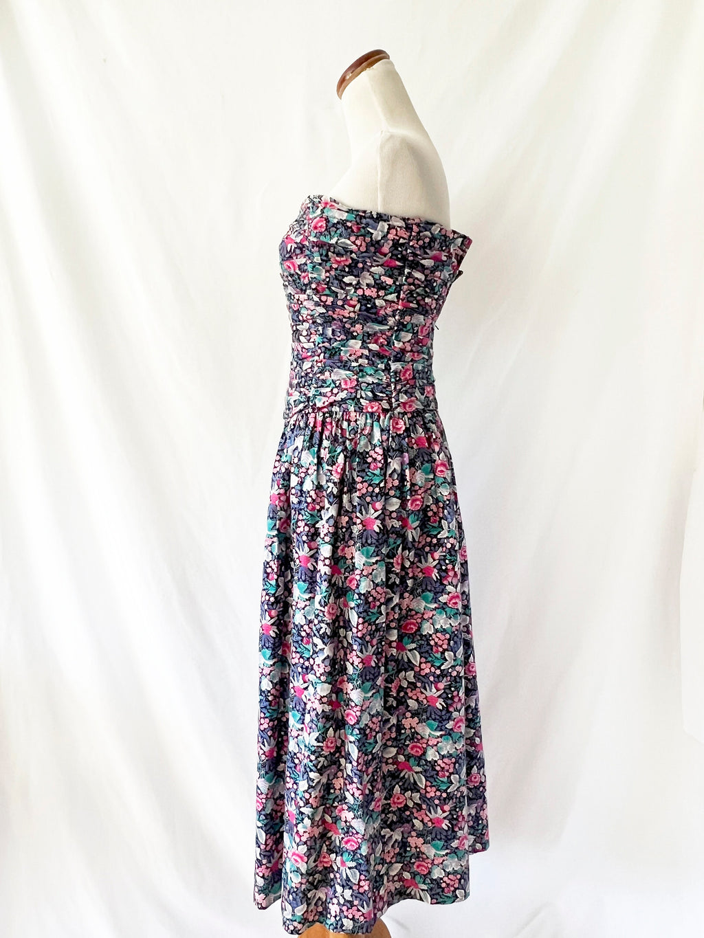floral strapless summer dress jane schaffhausen for belle france size 6