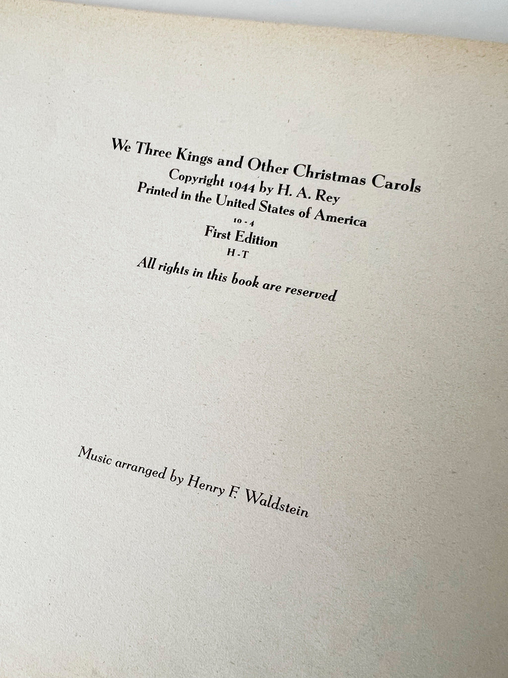 1944 We Three Kings and Other Christmas Carols rare first edition