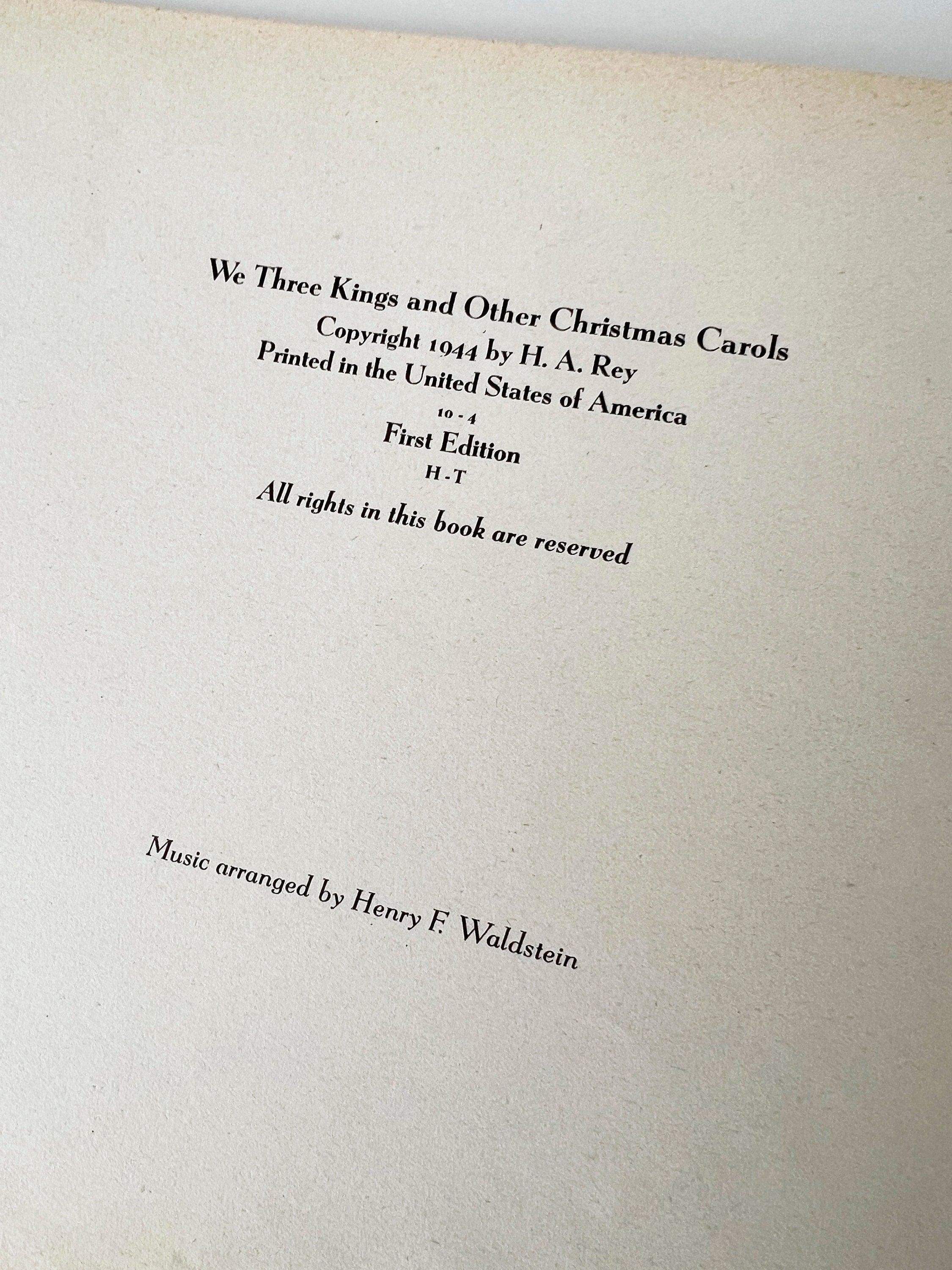 1944 We Three Kings and Other Christmas Carols rare first edition
