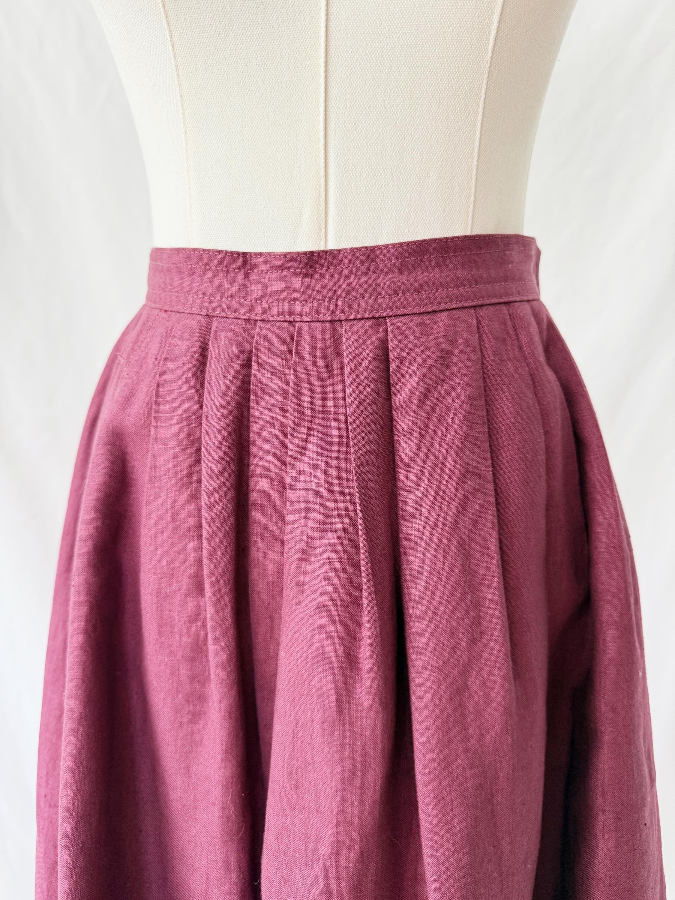 Vintage Gathered Linen Skirt  Britches of Georgetown Size 4