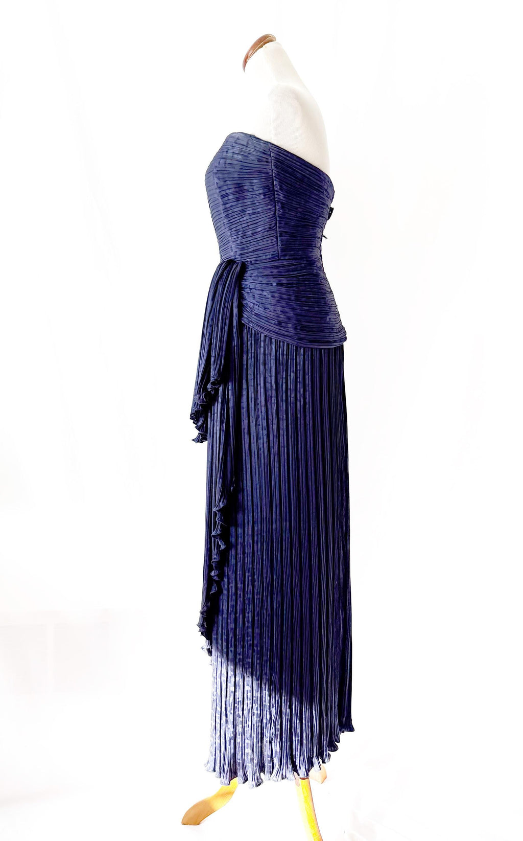 Vintage 1980s Purple Column Gown  / Michael Casey / Small
