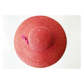 Vintage Wide Brimmed Pink Straw Hat by Betmar in Italy
