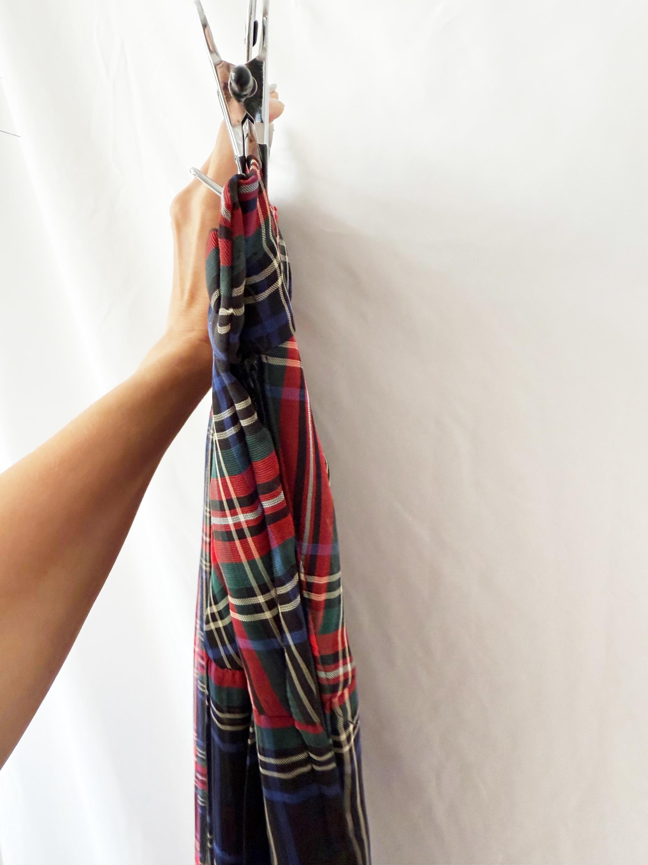 Vintage Moschino Cheap & Chic Plaid and Sheer Skirt with Biker Shorts Under Medium