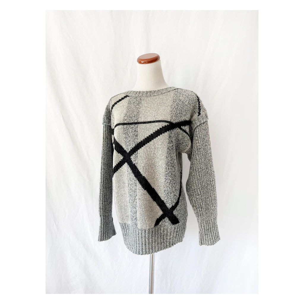 Vintage Rodier Paris Abstract Geometric Wool Sweater Medium