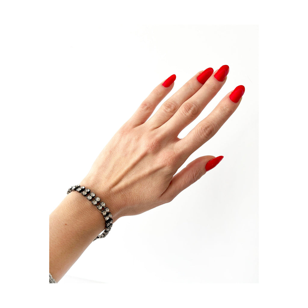 Vintage Double Strand Rhinestone Tennis Bracelet